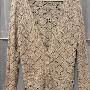 Chic Beige Women's Cardigan Sweater
